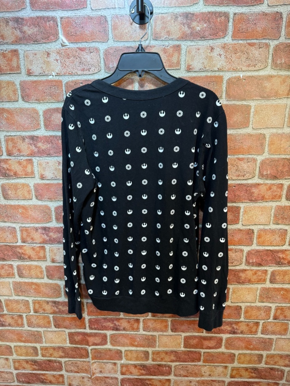 Star Wars Black Rebel Symbol Button down v neck cotton Cardigan sz XL - Picture 2 of 6